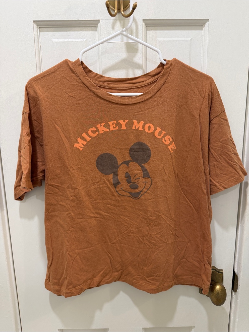 Disney Rust Orange Mickey Mouse Graphic Tee